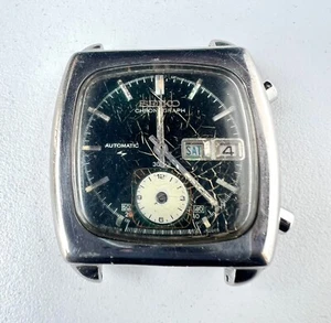 Seiko 7016-5000 Chronograph Automatic Watch MONACO Mens Green Dial Vintage - Picture 1 of 7