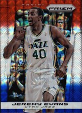 2013-14 Panini Prizm Prizms Red White and Blue Mosaic #183 Jeremy Evans 