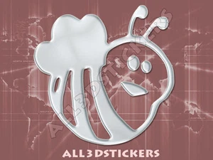 3D Sticker Decal Resin Domed Bee Adhesive Decal  Chrome - Picture 1 of 1