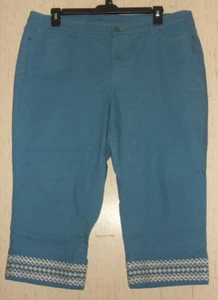 NEW WOMENS denim & co. FIVE POCKET BLUE CUFFED CAPRI PANT   SIZE 18W - Bild 1 von 3
