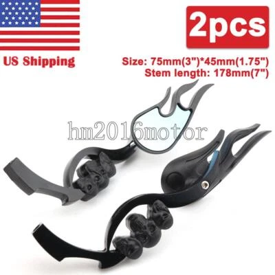 Espejos retrovisores negros calavera para motocicleta Yamaha V Star 1300 XVS 1100 950 650 personalizados Foto 1 de 4