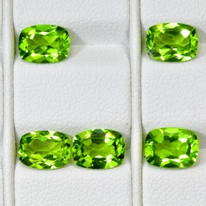 6.60Ct (5Pcs) Cushion, Pleasant Quality Unheated Pakistan Peridot Gemstone - Bild 1 von 1