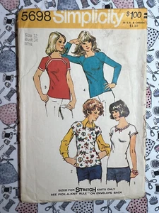Conjunto de Top Simplicity Sewing Pattern 5698 Misses Talla 12 Busto 34 Corte Completo - Imagen 1 de 3