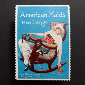 Poster Stamp * USA * 1915 Good Housekeeping Magazine Miss Chicago - Picture 1 of 2