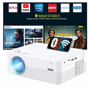JEEMAK Android WiFi Bluetooth Video Projector 4K LED Smart Movie Projector Home - Picture 1 of 7