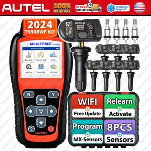 Autel MaxiTPMS TS508WF TPMS programming Tool Enhanced & 8PCS TPMS MX-Sensor - Picture 1 of 13