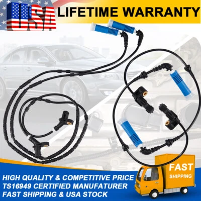 4PCS Front Rear ABS Wheel Speed Sensor For BMW E46 M3 2003-2006 325i 330i 325Ci - Image 1 of 4