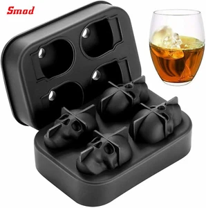 Cubo de hielo de silicona 3D 4 agujeros molde bandeja fabricante whisky cóctel fiesta bar - Imagen 1 de 9