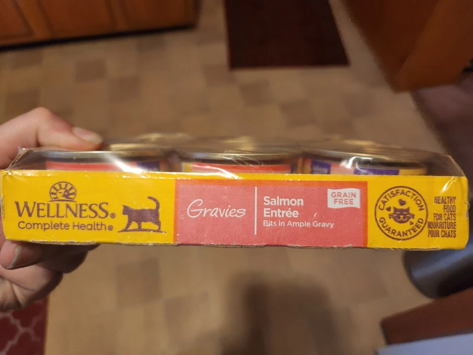 Case sale- 12 3oz cans  Wellness Grain Free Sliced Salmon Entree Wet Cat Food - Image 1 of 4
