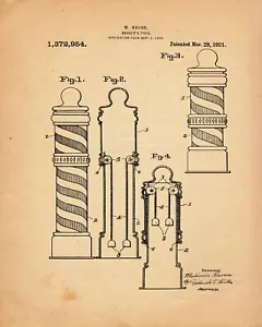 8739.Póster decorativo.Diseño de pared interior para el hogar.Patente de invención.Poste de peluquero - Imagen 1 de 1