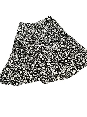 FALDA FLORAL BLANCA Y NEGRA CHRISTOPHER AND BANKS Algodón Talla 8 Foto 1 de 4