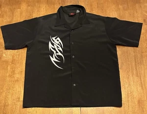 Dragonfly Tribal Button Shirt XL Vintage Y2K Grunge Missing Button - Bild 1 von 10