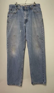 Levis Mens Relaxed Fit 550 Jeans Light Wash Size 36x34 Thrashed, Stains - Picture 1 of 12