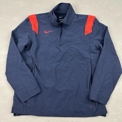 Nike Jacket Men Medium Navy Football Coaches Zip Windbreaker Embroidery Swoosh M - Image 1 of 4