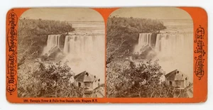Tarjeta estereoscópica Stereoview Terrapin Tower del lado de Canadá Cataratas del Niágara EE. UU. - Imagen 1 de 2