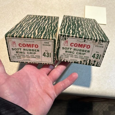 Empuñaduras de repuesto de anillo de goma suave vintage Pflueger Nº 431 leer descripción Foto 1 de 4