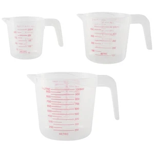 3pc Plastic Measuring Jug Set 4 Cup, 2 Cup and 1 Cup Capacity 4369 - Picture 1 of 10