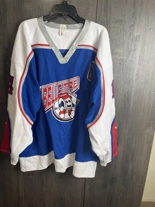 Vintage Belle-Tire Tireman Hockey Jersey #14 Post Captains Jersey Adult 3XL Blue - Picture 1 of 14