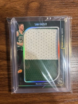 2024-25 Panini Silhouette Sam Hauser Jumbo Gold Game Used Patch #84 /10 Celtics - Image 1 of 2