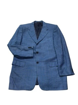 Trussini Plaid Blazer Sport Coat  54 US 46 Blue Wool Silk Linen Jacket Boyds - Image 1 of 4