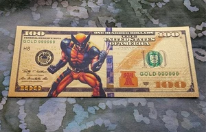 24k Gold Foil Plated Novelty Collectible Marvel Xmen Wolverine MCU Banknotes - Picture 1 of 2