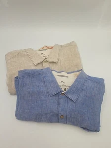 Tommy Bahama Mens 100% Linen Shortsleeve Button Up Shirts Lot Of 2 Sz 3XL Relax  - Picture 1 of 10