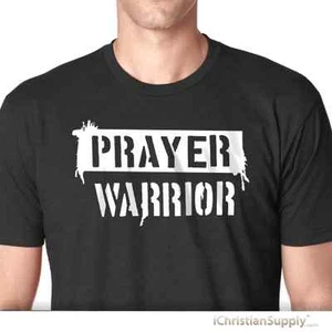 T-shirt uomo PRAYER WARRIOR cristiana maglietta preghiera guerra Dio Gesù Bibbia chiesa stanza - Foto 1 di 2