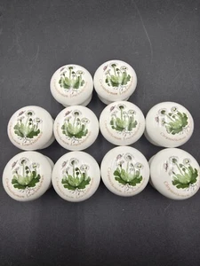 VTG 10 PC Portmeirion Botanic Garden Ceramic Chrysanthemum Drawer Knobs Pulls - Picture 1 of 8