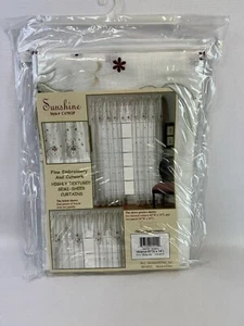 Today's Curtain CA7012P "Sunshine" Ecru & Burgundy Size 60"Wx14"L VALANCE - Picture 1 of 4