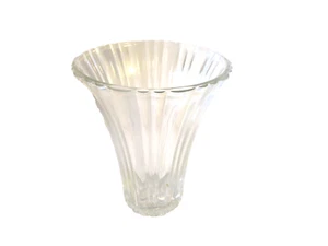 Vintage Klarglas gerippt Blumenvase 7-1/2" - Bild 1 von 13