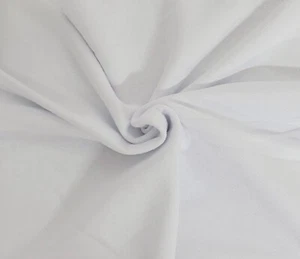 Cool White Cotton French Terry Knit Fabric by the Yard 460 GSM 24OZ 5/23 - Picture 1 of 7