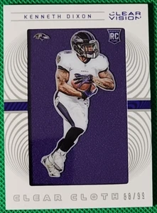 Kenneth Dixon /99 2016 Panini Clear Vision Cloth Patch #16 Ravens Jersey RC SP - Bild 1 von 2