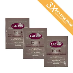 3 x Lalvin EC-1118 levadura de vino 5 g elaboración casera vino sidra levadura de champán - Imagen 1 de 1