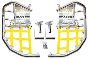Raptor 660  Nerf Bars   Pro Peg Heel Gaurds Alba Racing  Silver Yellow 203 t7 SY - Picture 1 of 2