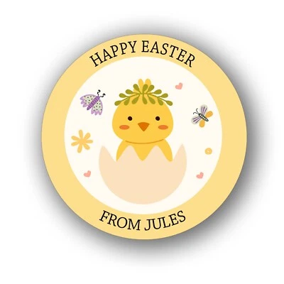 Pegatinas personalizadas Feliz Pascua maestro iglesia conejito pegatinas caza de huevos D2 Foto 1 de 4