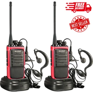 Long Range Walkie Talkie 2 Set 5 Mile Two Way Radio Charge Headset Waterproof - Picture 1 of 11