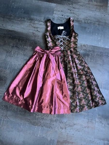 Dirndl Cathy Hummels by Angermaier 34 36 S Kleid Rosen Grün rosa Luxus - Bild 1 von 6