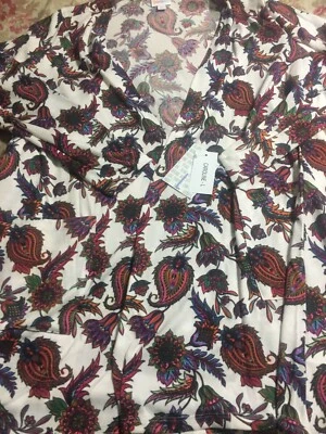 LuLaRoe L GRANDE Caroline Arco Iris Neón Paisleys Sobre Blanco Súper Raro Nuevo *F Foto 1 de 4