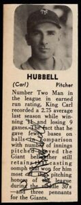 NY Giants 1940 Autograph Carl Hubbell HOF 9xAS 3x ERA Title from 1939 Who's Who