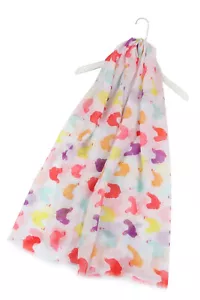 Chick/Hen Silhouette Print Scarf Ladies Scarf Easter Gift Women Stole 2965 - Picture 1 of 3
