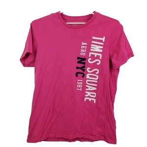 Aeropostale Mens Size XL Pink Time Square Logo Aero NYC Graphic Crewneck T Shirt - Picture 1 of 4