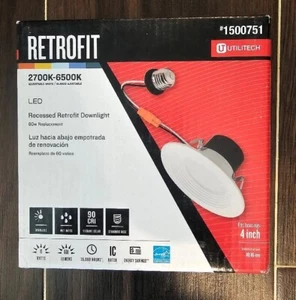 Utilitech Retrofit 4 Inch Recessed Downlight LED 2700-6500K - Picture 1 of 2