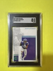 2022 Panini Encased Justin Jefferson Sapphire Card #98 SGC 8 #11/25 - Picture 1 of 3