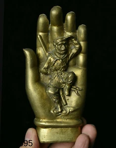 Antigua Estatua Budismo Bronce Buda Mano Mono Rey Sol Wukong Marte Buda - Imagen 1 de 9
