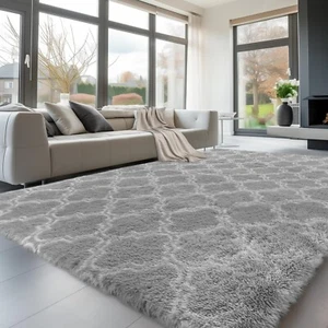 Teppich Hochflor Shaggy 200x300cm für Wohnzimmer Schlafzimmer Kinderzimmer B871 - Bild 1 von 9