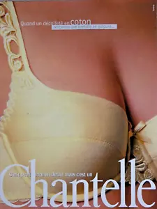 PUBLICITÉ DE PRESSE 1996 SOUTIEN-GORGE CHANTELLE DÉCOLLETÉ EN COTON - Imagen 1 de 1
