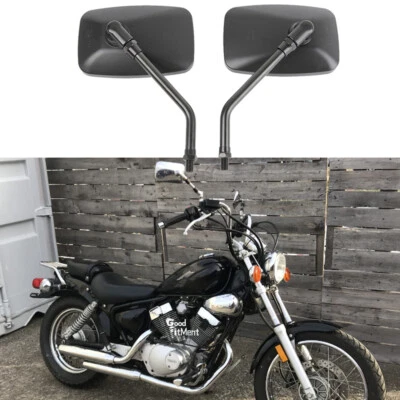 Espejos retrovisores laterales rectangulares negros para motocicleta Yamaha Virago 250 535 750 Foto 1 de 4