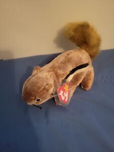 Ty Beanie Baby 1999 CHIPPER Plush Squirrel Stuffed Animal