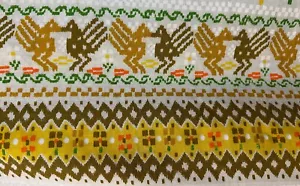 Vintage MCM Oval Cotton Blend Tablecloth 58 X 86 - Bild 1 von 8