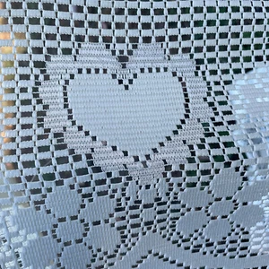 Victorian Heart Lace Embroidery Valance Curtain Cover BEAUTIFUL set 2 ❤️blt10m4 - Picture 1 of 6